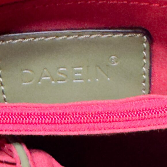 DASEIN Women's Handbag Belted Medium Tote Bag Green Faux Leather - Picture 9 of 12